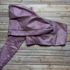 ASOS Luxe Structured One Shoulder Top Pink Glitter